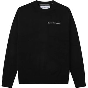 Calvin Klein Jeans, Sweatshirts & Hoodies, Heren, Zwart, L, Heren Zwart Jersey Shirt J324974