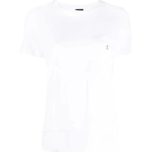 Lorena Antoniazzi, Tops, Dames, Wit, S, Katoen, Wit Casual T-shirt voor vrouwen