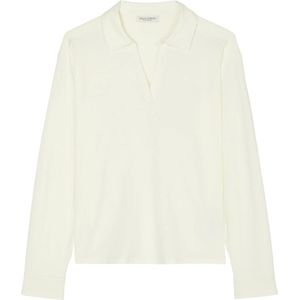 Marc O'Polo, Polo blouse stijl longsleeve Wit, Dames, Maat:2XL