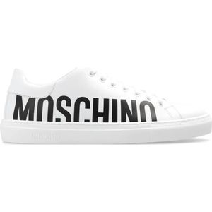 Moschino, Schoenen, Heren, Wit, 39 EU, Leer, Sneakers met logo