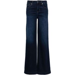 Liu Jo, Jeans, Dames, Blauw, W32, Denim, Blauwe Denim Wide Leg Jeans