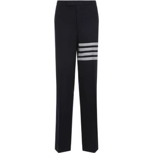 Thom Browne, Broeken, Heren, Blauw, L, Wol, Navy Blauwe Wollen Broek