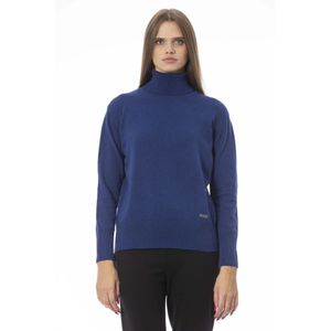 Baldinini, Truien, Dames, Blauw, S, Trendy Sweater - Lange Mouwen - Dolcevita