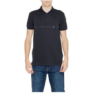 Calvin Klein Jeans, Polo Shirt Korte Mouw Lente/Zomer Collectie Zwart, Heren, Maat:S