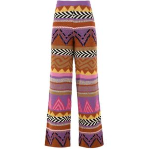 Akep, Multikleur Broek voor Dames Veelkleurig, Dames, Maat:XS