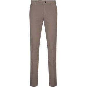 Incotex, Broeken, Heren, Grijs, M, Katoen, Slim Fit Doeskin Broek Grijs