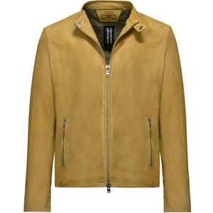 BomBoogie, Jassen, Heren, Beige, S, Leer, Jassen