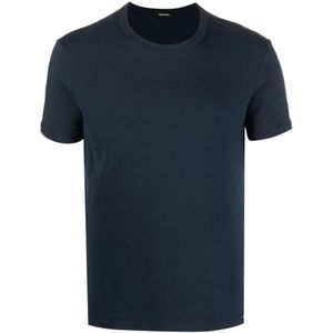 Tom Ford, Tops, Heren, Blauw, S, Katoen, T-Shirts