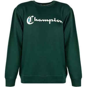 Champion, Sweatshirts & Hoodies, Heren, Groen, XL, Katoen, Klassieke Ronde Hals Sweater