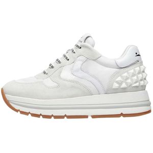 Voile Blanche, Schoenen, Dames, Wit, 38 EU, Suède, Leather and fabric sneakers Maran S