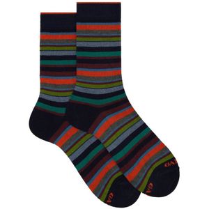 Gallo, Ondergoed, Heren, Veelkleurig, M, Korte sokken met multicolor microstrepen