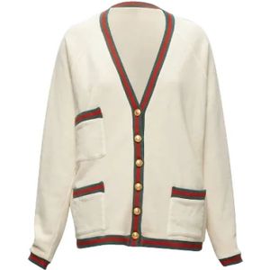Gucci Vintage, Pre-owned, Dames, Beige, S, Katoen, Pre-owned Cotton outerwear