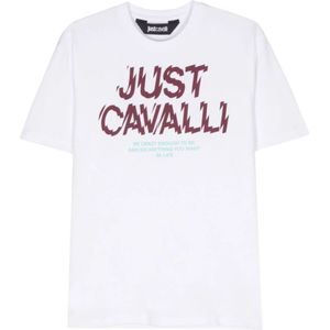 Just Cavalli, Tops, Heren, Wit, XL, Witte Grafische T-shirts en Polo's