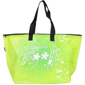 F**k, Tassen, Dames, Groen, ONE Size, Groene Shopper Tas met Logo