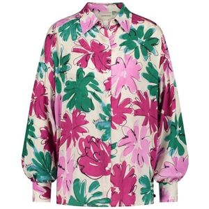 Fabienne Chapot, Blouses & Shirts, Dames, Veelkleurig, M/L, Rayon, Groen Roze Bloemen Oversized Blouse