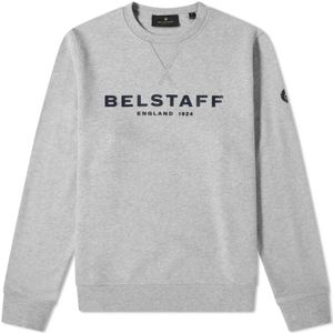 Belstaff, Sweatshirts & Hoodies, Heren, Grijs, XL, Katoen, Heren Bouclé Katoenen Sweatshirt