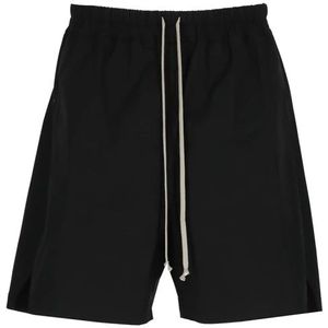 Rick Owens, Korte broeken, Heren, Zwart, L, Katoen, Zwarte Bermuda Shorts