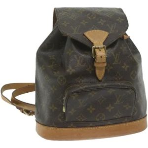 Louis Vuitton Vintage, Pre-owned, Dames, Bruin, ONE Size, Pre-owned Canvas backpacks