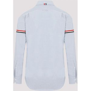 Thom Browne, Overhemden, Heren, Blauw, M, Katoen, Blauwe Noos Oxford Overhemd