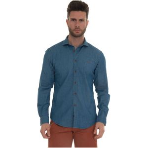 Harmont & Blaine, Casual overhemd Blauw, Heren, Maat:2XL