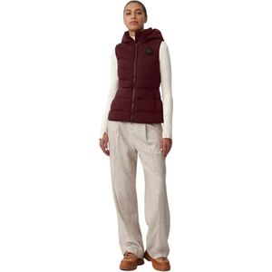 Canada Goose, Jassen, Dames, Rood, M, Nylon, Gewatteerde mouwloze vest voor vrouwen