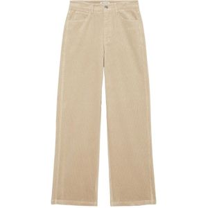 Marc O'Polo, Broeken, Dames, Beige, W32 L32, Katoen, Wijde corduroy broek