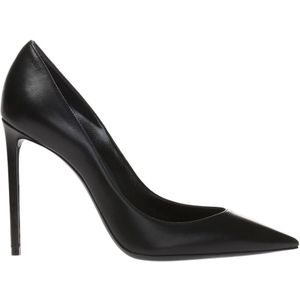 Saint Laurent, Schoenen, Dames, Zwart, 36 EU, Leer, Leren pumps met puntige neus