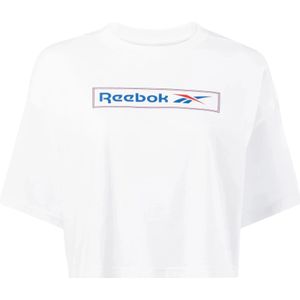 Reebok, Tops, Dames, Wit, XS, Grafisch Logo T-shirt