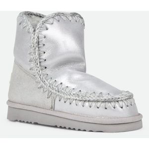 Mou, Schoenen, Dames, Grijs, 38 EU, Leer, 18 Bounce Microglitter Zilver Laarzen