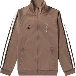 Jordan, Sweatshirts & Hoodies, Heren, Bruin, M, Travis Scott Track Jacket