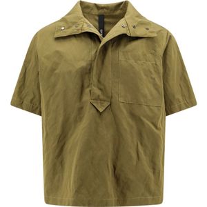 Hevo, Overhemden, Heren, Groen, XL, Katoen, Groene Overhemd met Drukknoopsluiting, Gemaakt in Italië