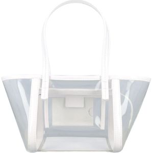 By Far, Tassen, Dames, Wit, ONE Size, Transparante Witte Ss 23 Bar Tote