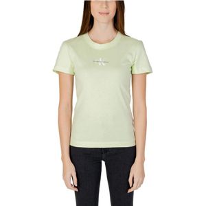 Calvin Klein Jeans, T-Shirts Groen, Dames, Maat:L