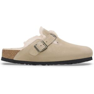 Birkenstock, Schoenen, Heren, Beige, 36 EU, Suède, Beige Suède Boston Klomp Sandalen