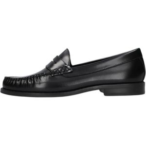 Inuovo, Schoenen, Dames, Zwart, 40 EU, Leer, Zwarte Loafers A79005 Elegant Comfort