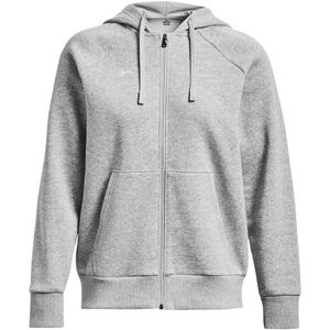 Under Armour, Rival Fleece Hoodie met volledige rits Grijs, Dames, Maat:S