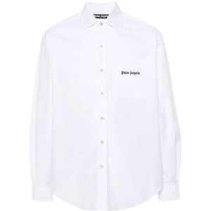 Palm Angels, Blouses Shirts Wit, Heren, Maat:M