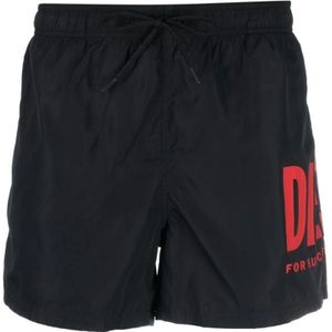 Diesel, Badkleding, Heren, Zwart, M, Zwarte Korte Shorts