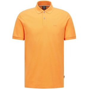 Boss, Tops, Heren, Oranje, M, Logo Piqué Polo Shirt Lichtgewicht