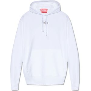 Diesel, Sweatshirts & Hoodies, Heren, Wit, S, Katoen, ‘S-Macs-Hood-Od’ hoodie