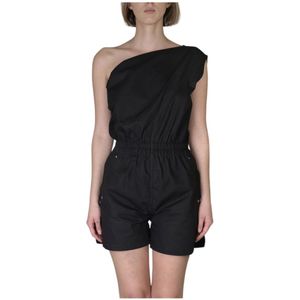 Rick Owens, Athena Ripstop Jumpsuit Zwart, unisex, Maat:S