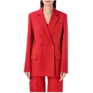 Valentino Garavani, Rode Crepe Couture Blazer Rood, Dames, Maat:S