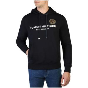 Tommy Hilfiger, Heren Katoenen Sweatshirt met Lange Mouwen Blauw, Heren, Maat:S