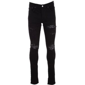 Amiri, Jeans, Heren, Zwart, W33, Katoen, Zwarte Skinny-Fit Jeans met Bandana Print