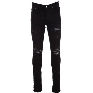 Amiri, Zwarte Skinny-Fit Jeans met Bandana Print Zwart, Heren, Maat:W30