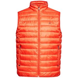 Tommy Hilfiger, Mouwloze jas van gerecycled polyester - Daring Scarlet Oranje, Heren, Maat:S