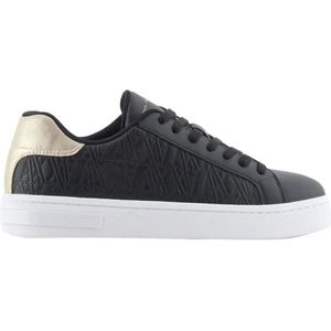 Armani Exchange, Schoenen, Dames, Zwart, 40 EU, Polyester, Zwart+Licht Goud Sneakers voor Vrouwen