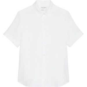 Marc O'Polo, Blouses & Shirts, Dames, Wit, L, Linnen, Reguliere korte linnen blouse