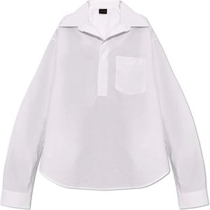 Balenciaga, Blouses & Shirts, Dames, Wit, S, Katoen, Overhemd met een zak