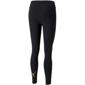 Puma, Broeken, Dames, Zwart, XS, Katoen, Ess+ Metallic Leggings voor Vrouwen